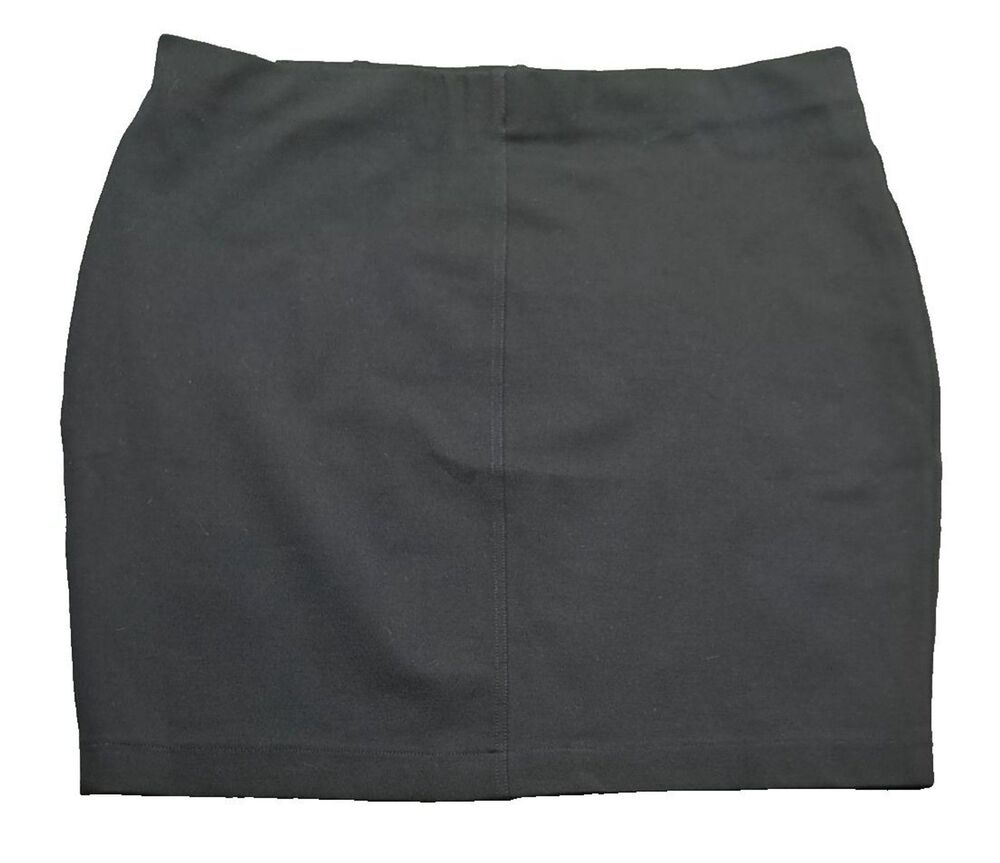 New Express Pull On Ponte Skirt Womens Sz XL Stretch Pencil Elastic Waist Black